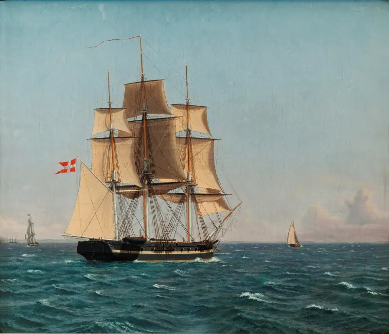 The Corvette Najaden under Sail av Christoffer Wilhelm Eckersberg