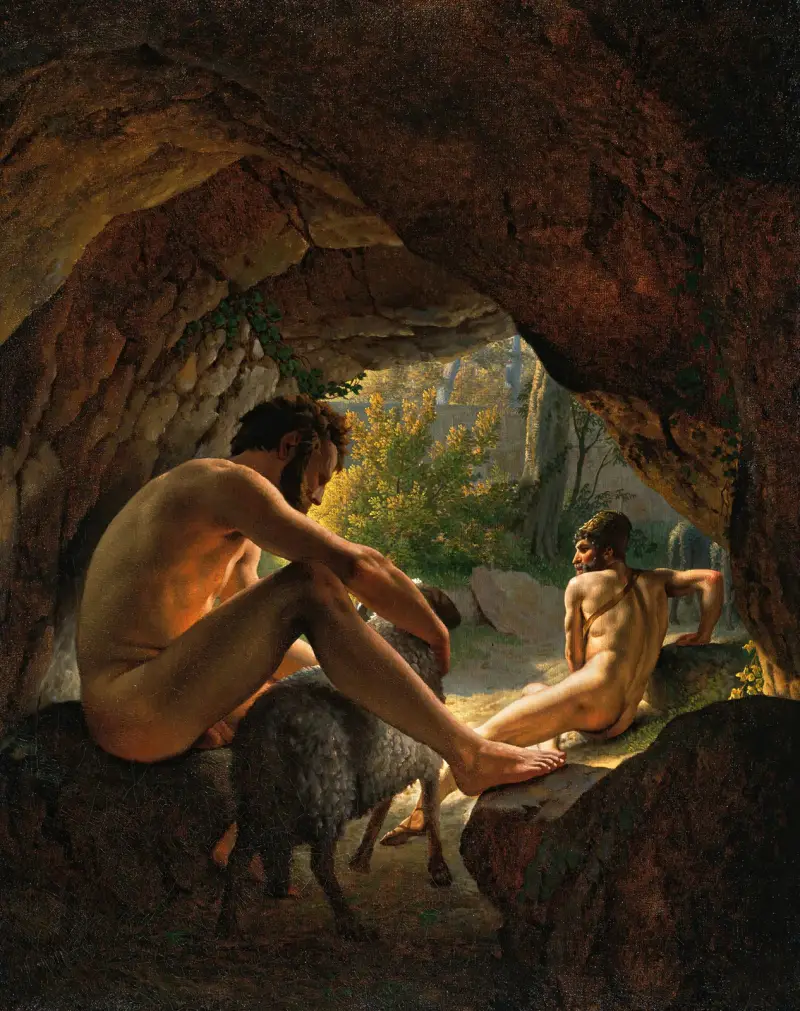 Ulysses flyr från Polyfemos grotta av Christoffer Wilhelm Eckersberg