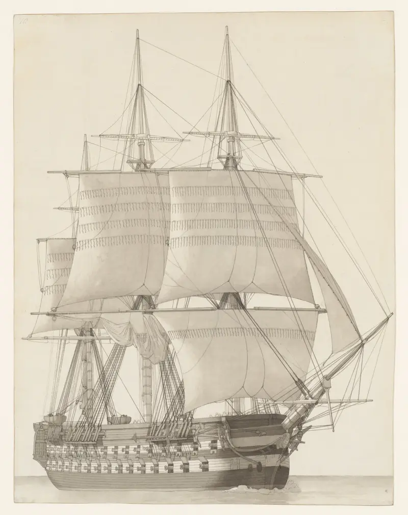 Ryskt linjeskepp av Christoffer Wilhelm Eckersberg