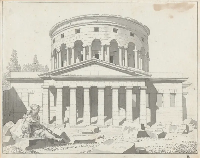 Vy över Barrière de la Villette i Paris av Christoffer Wilhelm Eckersberg