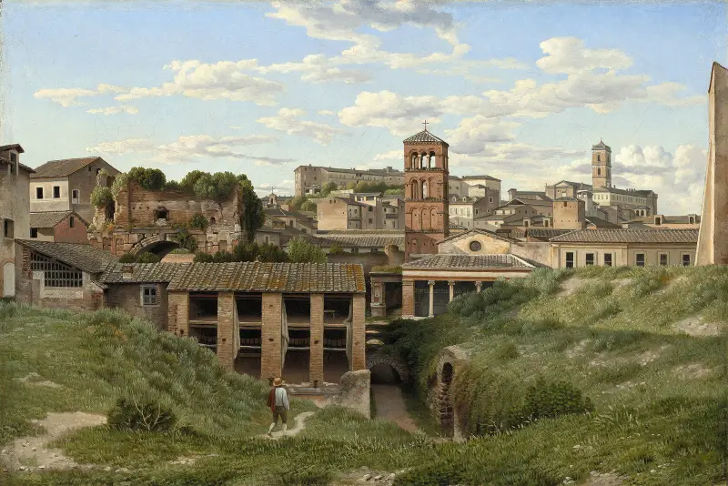 Utsikt över Cloaca Maxima, Rom av Christoffer Wilhelm Eckersberg