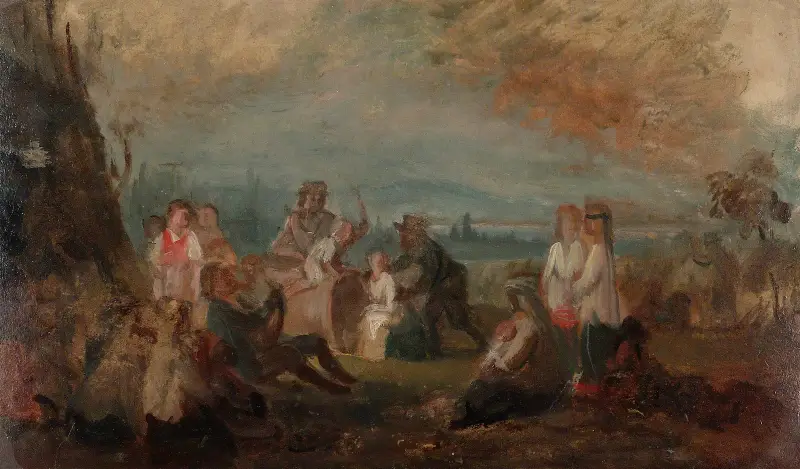 Harvest Party, Sketch av Robert Wilhelm Ekman