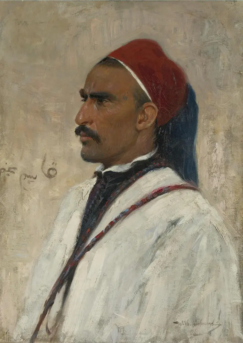 Portrait of an arab av Wilhelm Kuhnert