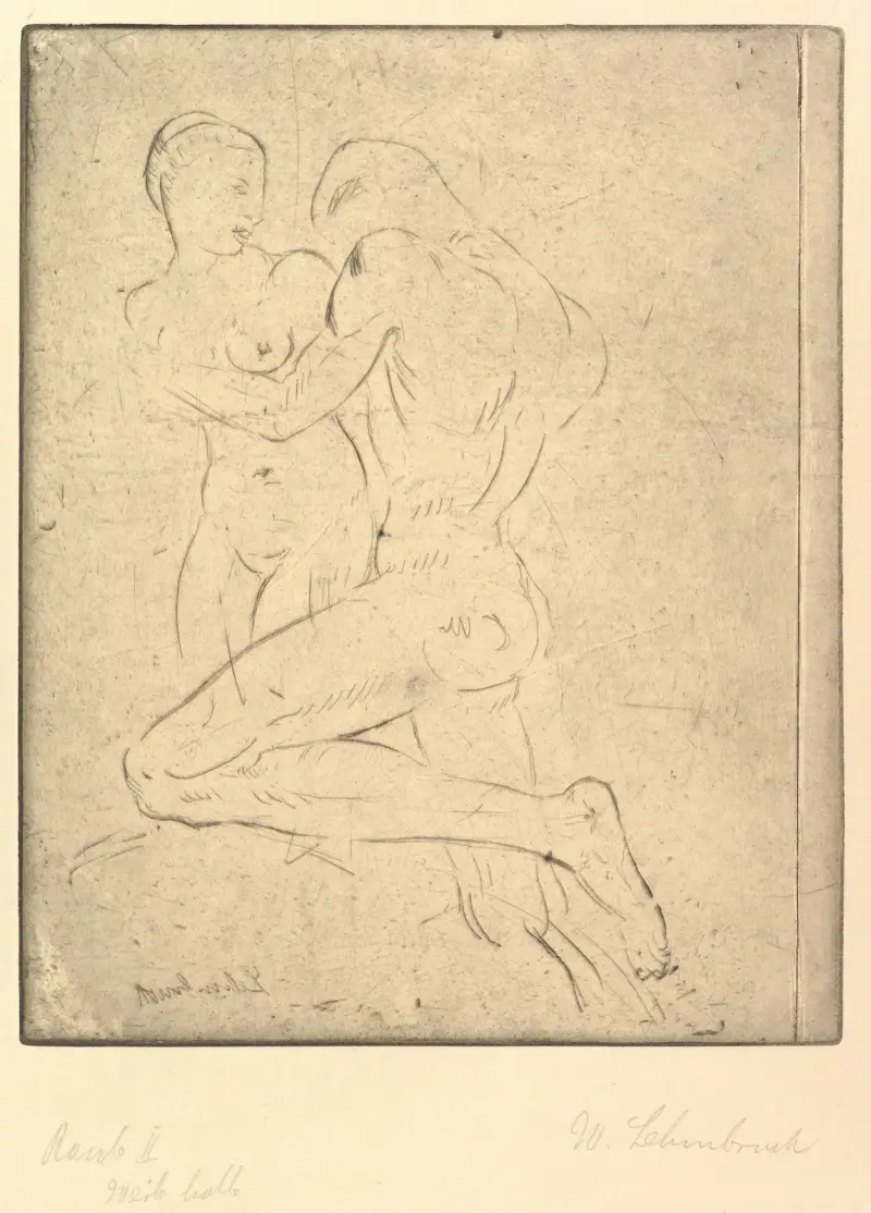 Rape II (Raub II, žena poloviční), 1911 – Nr. 2, Wilhelm Lehmbruck