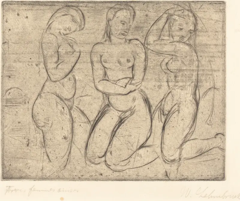 Three Kneeling Women (Drei Frauen knied) av Wilhelm Lehmbruck