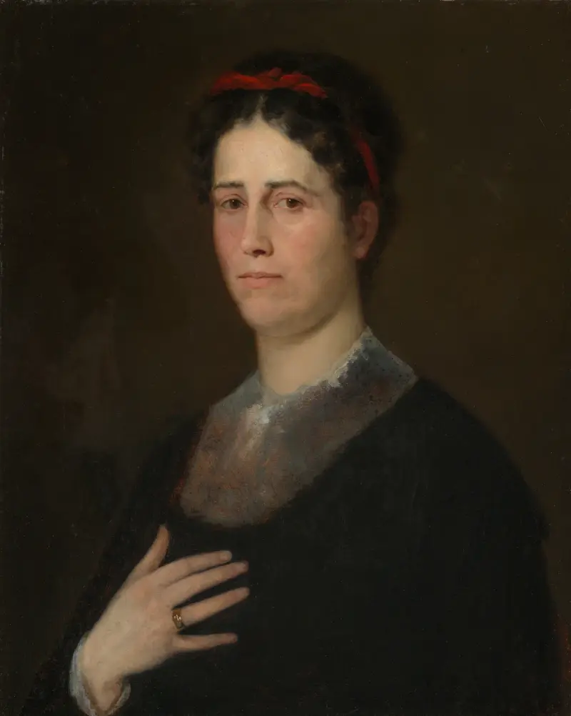 Bildnis der Schwester des Künstlers, Katharina (spätere Frau Kirchdorffer) av Wilhelm Leibl