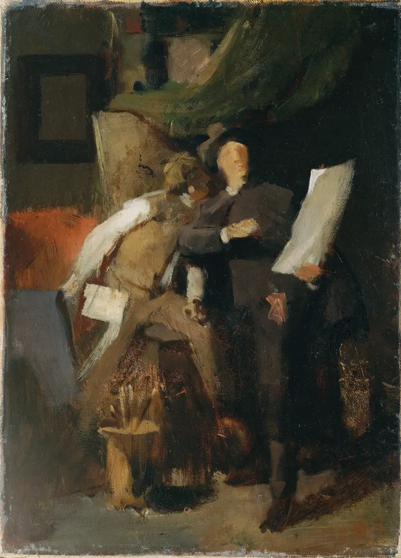 Die Kritiker von Wilhelm Leibl