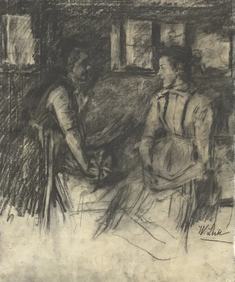 Two Women in the Kitchen av Wilhelm Leibl