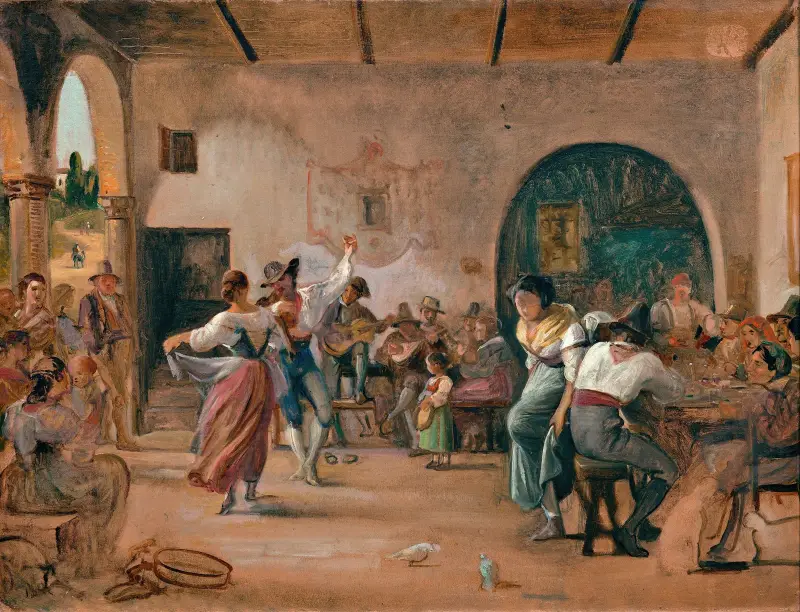 Tanz in einer Osteria, 1860 von Wilhelm Marstrand