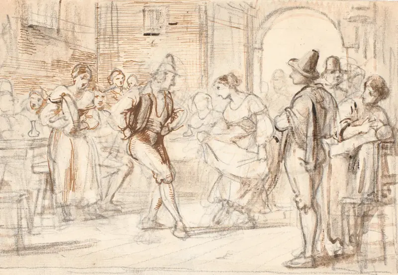 Tanz in einer Osteria, 1810 von Wilhelm Marstrand