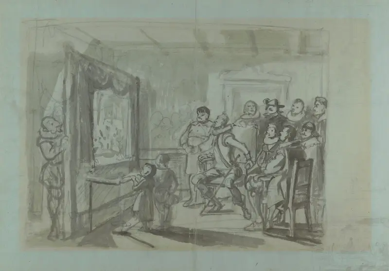 Don Quijote und andere bei Meister Pedros Puppentheater von Wilhelm Marstrand