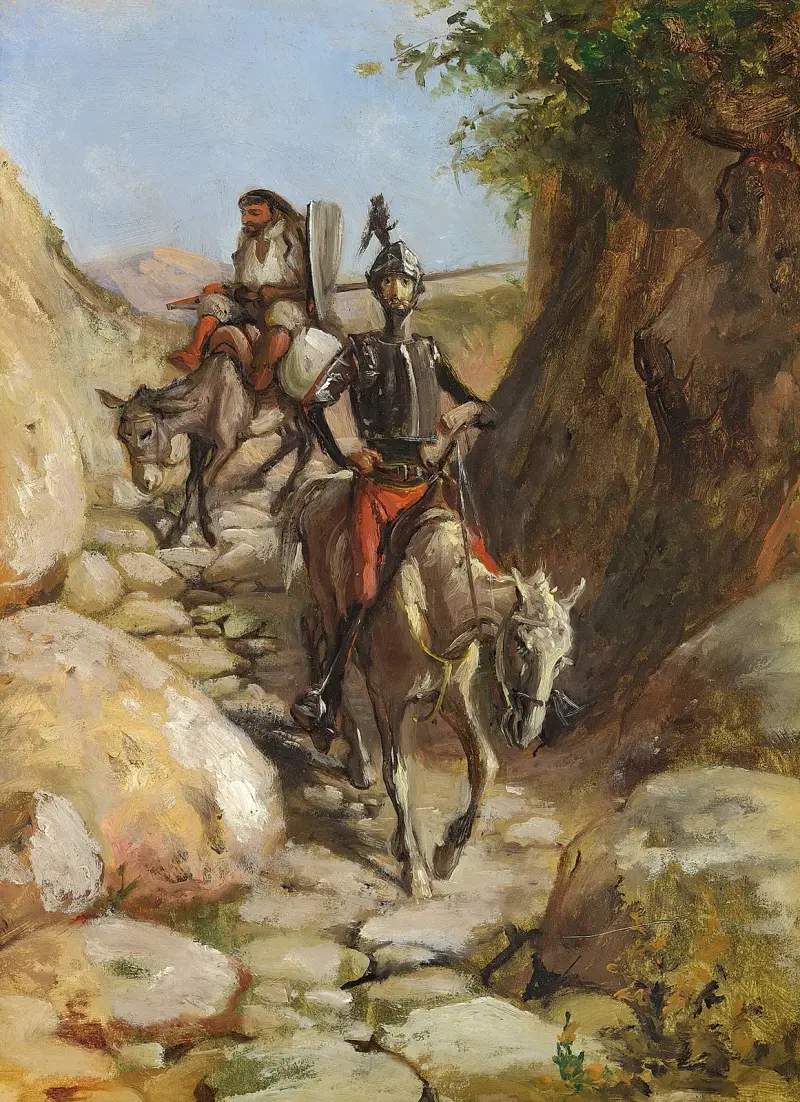 Don Quijote und Sancho Panza kehren von den schwarzen Bergen zurück von Wilhelm Marstrand