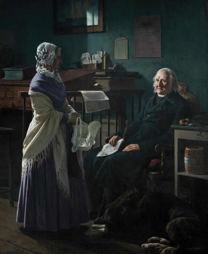 Double portrait of the merchant Christopher Friedenreich Hage (1759-1849) and his wife Arnette, born Just (1778-1866) av Wilhelm Marstrand
