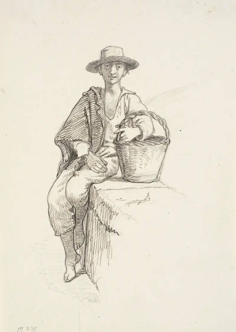 Italienischer Junge mit Korb von Wilhelm Marstrand