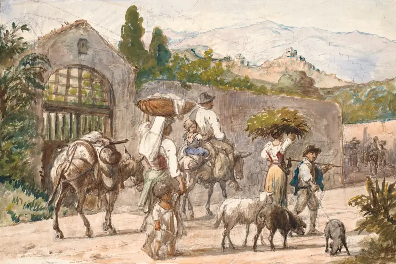 Bauern auf dem Weg nach Rom von Wilhelm Marstrand
