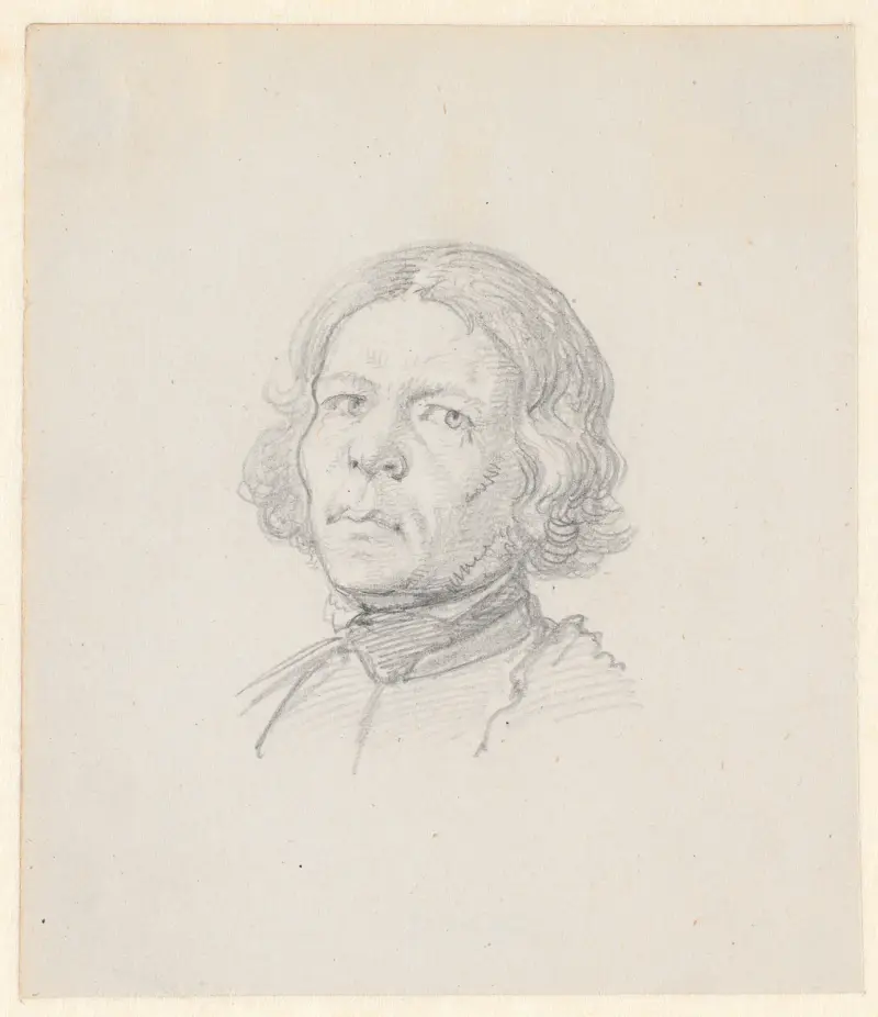 Porträtt av huvud, svensk bonde av Wilhelm Marstrand
