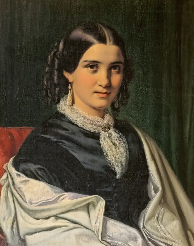 Porträt der Frau Vilhelmine Heise, geborene Hage (1838–1912) von Wilhelm Marstrand