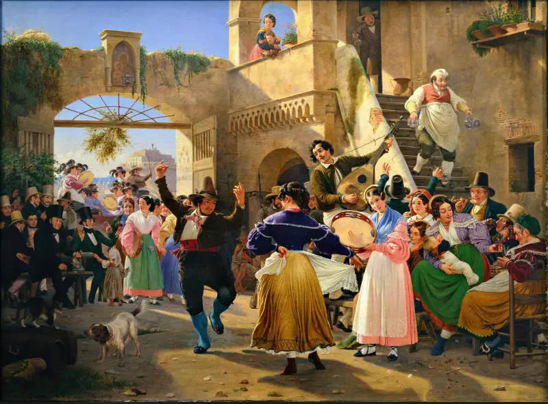 Romans Gathered for Merriment at an Osteria av Wilhelm Marstrand