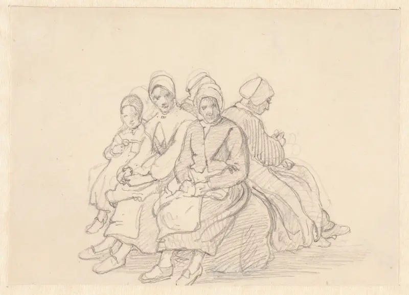 Sitzende schwedische Bäuerinnen von Wilhelm Marstrand