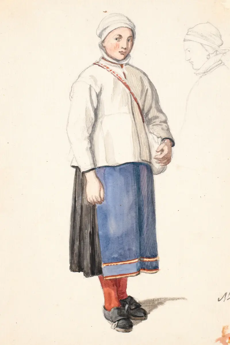 Stehende schwedische Bäuerin von Wilhelm Marstrand