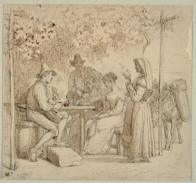 Vor einem Osteria von Wilhelm Marstrand
