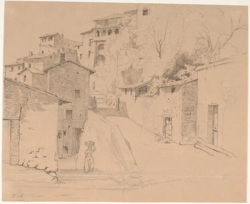 Via Piave mit La Porta Su in Olevano Romano von Wilhelm Marstrand