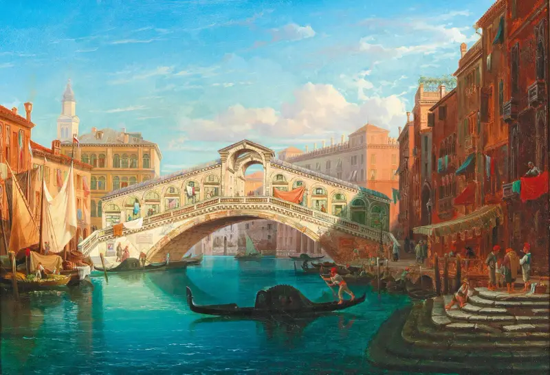 Venice, View Of The Rialto Bridge av Gustaf Wilhelm Palm