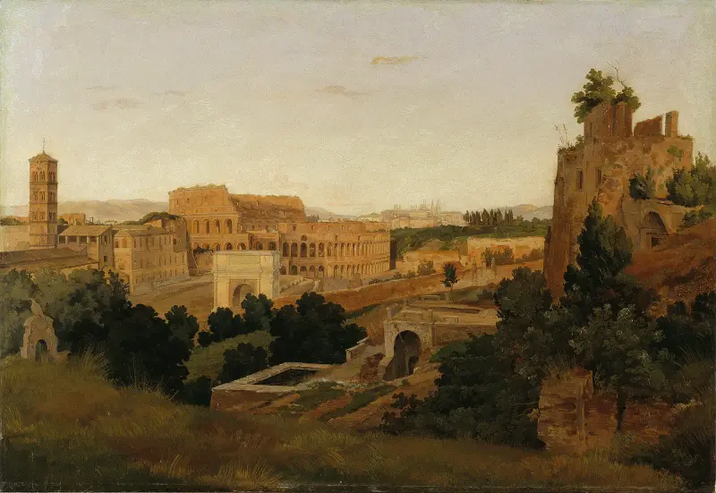 View of Rome with the Colosseum. Study av Gustaf Wilhelm Palm