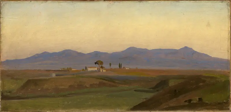 Utsikt från den romerska Campagnan mot Sabinerbergen av Johann Wilhelm Schirmer