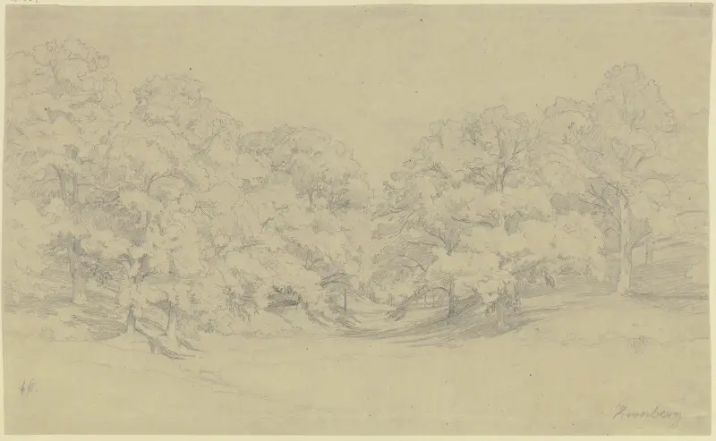Chestnut forest near Kronberg av Johann Wilhelm Schirmer