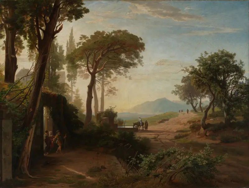 Der Morgen, Der Auszug des Wanderers nach Jericho av Johann Wilhelm Schirmer