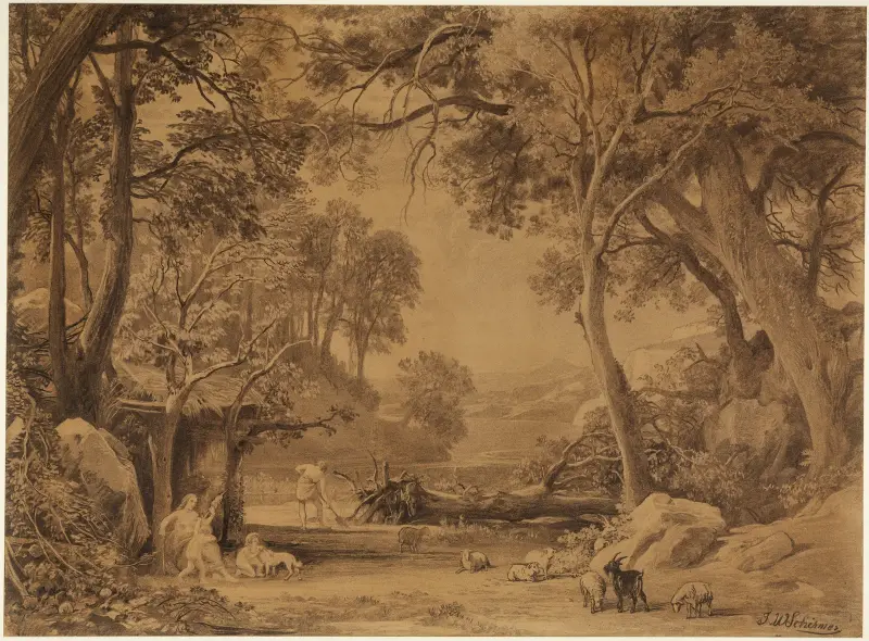 Arbetet (1 Mos 3:19) av Johann Wilhelm Schirmer