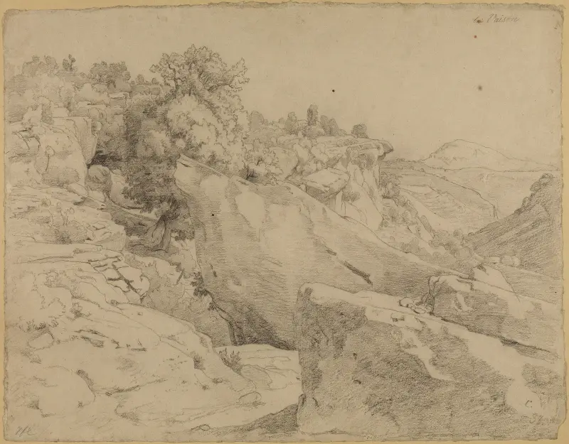 Klippterräng vid Vaison-la-Romaine av Johann Wilhelm Schirmer