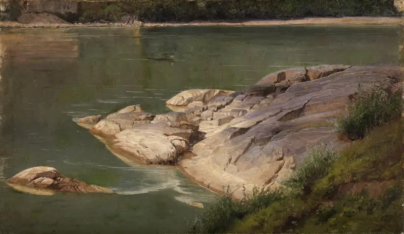 Branta flodstränder av Johann Wilhelm Schirmer