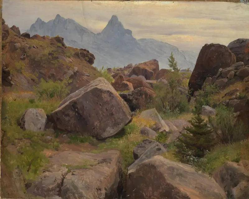 Klippstudie vid Goldau av Johann Wilhelm Schirmer