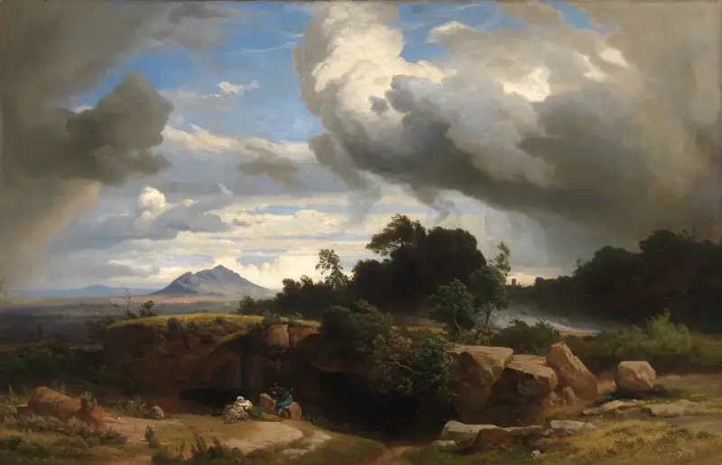 Annalkande oväder i romerska Campagnan av Johann Wilhelm Schirmer