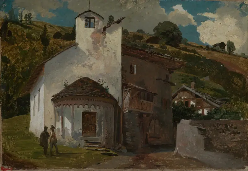 Kapell i en alpby av Johann Wilhelm Schirmer