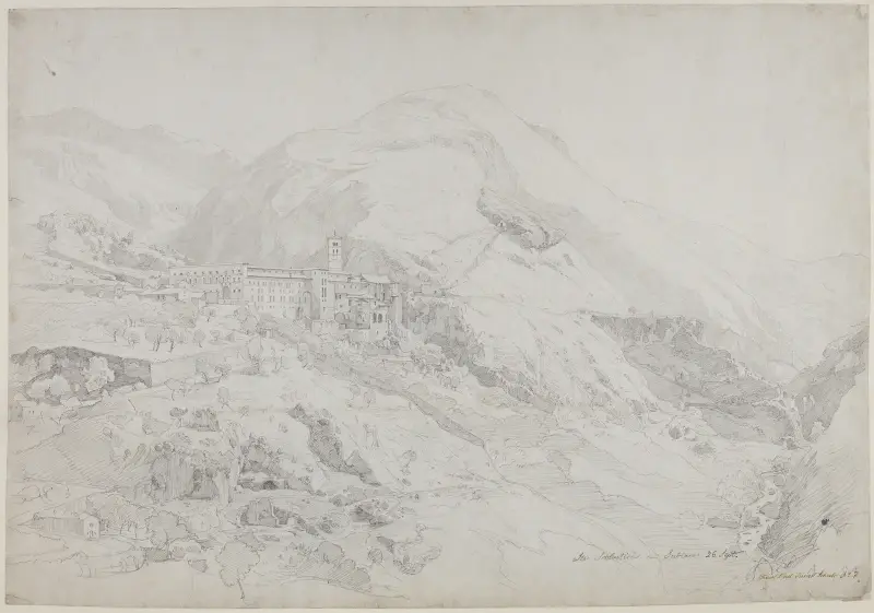Klostret Sta. Scholastica vid Subiaco av Johann Wilhelm Schirmer