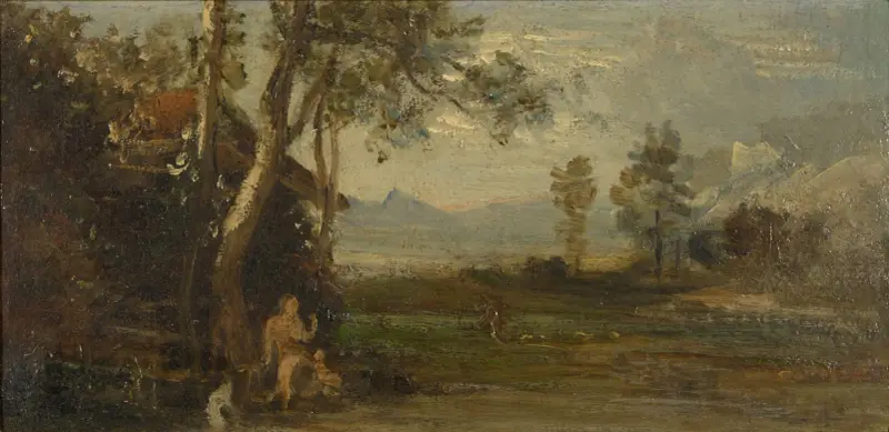 Landskap med naken figur av Johann Wilhelm Schirmer