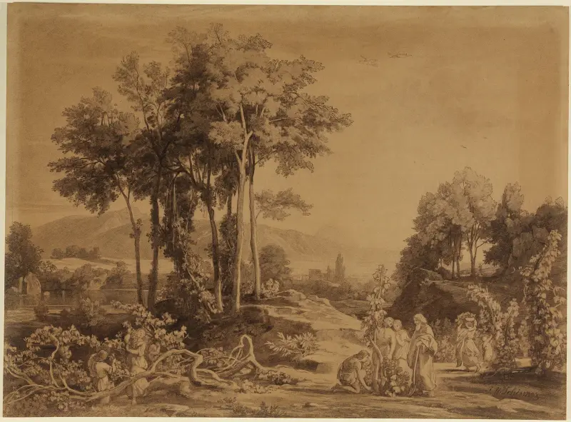 Noa planterar vingård av Johann Wilhelm Schirmer