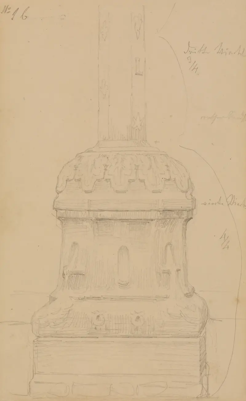 Normandiskt högaltarkors, fol. 1 b av Johann Wilhelm Schirmer