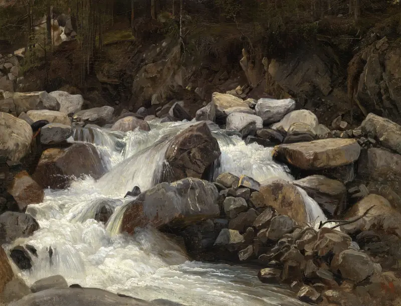 Schweizisk bergsbäck av Johann Wilhelm Schirmer