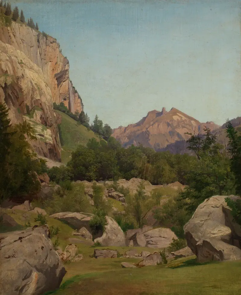 Schweiziskt bergslandskap av Johann Wilhelm Schirmer