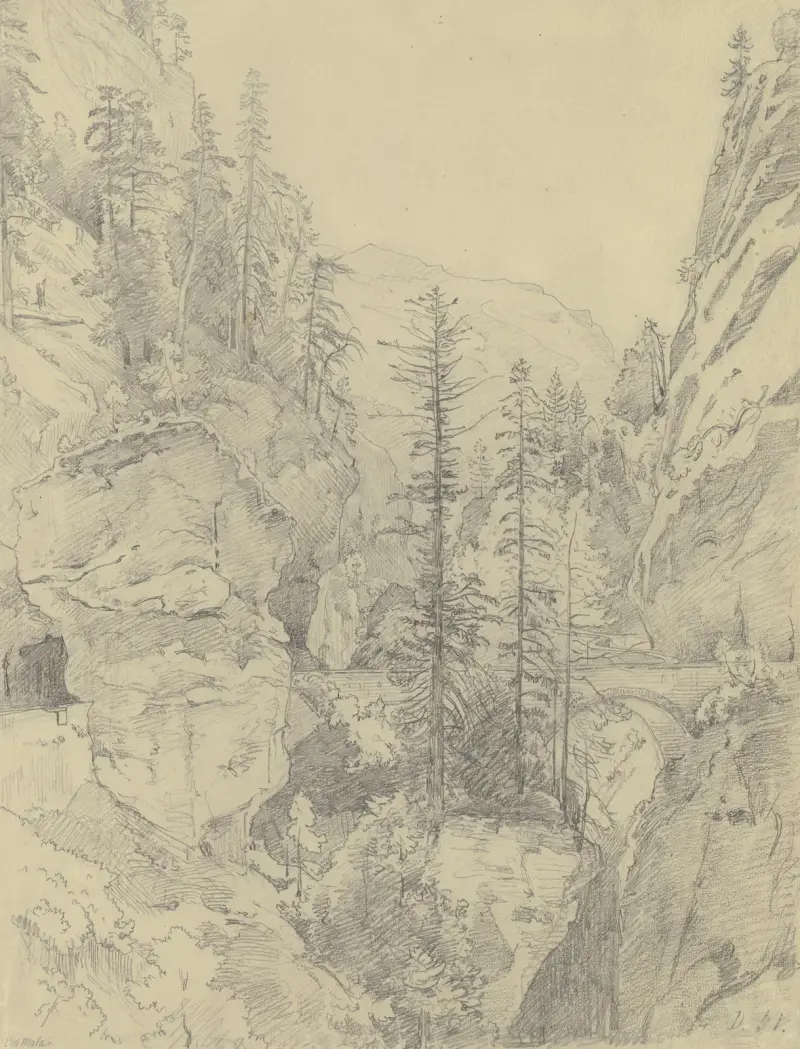 Partie an der Via Mala von Johann Wilhelm Schirmer