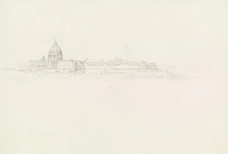 St. Peter, Vatikan und Belvedere in Rom av Johann Wilhelm Schirmer