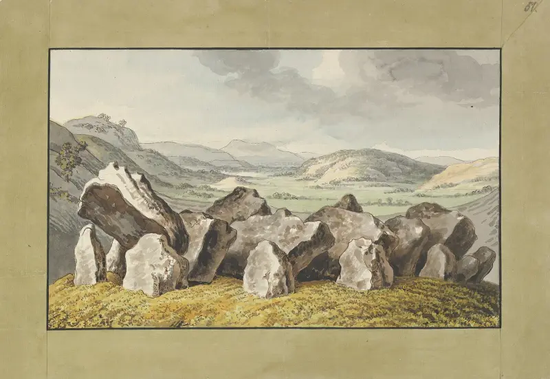 A Prehistoric Stone Circle on a Mound, an Extensive Landscape Beyond – nr 1 av Johann Heinrich Wilhelm Tischbein