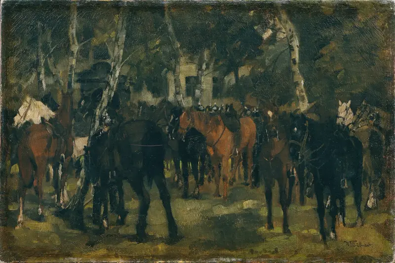 Abgesessene Kürassiere av Wilhelm Trübner