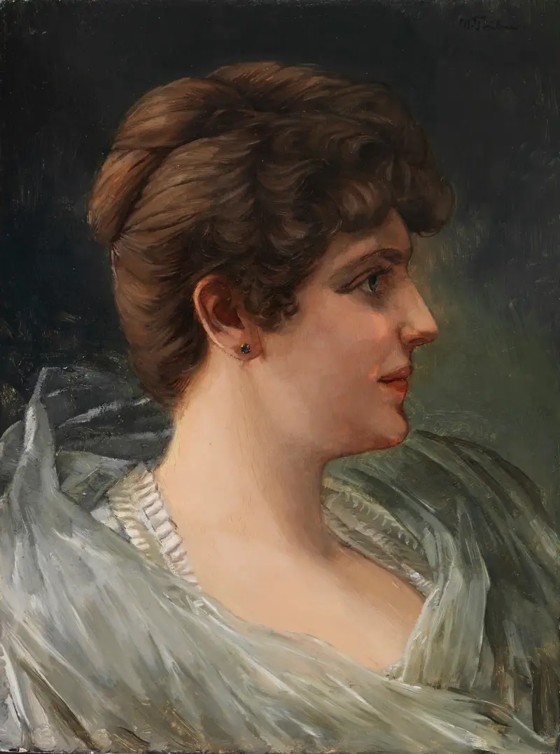 Bildnis einer Dame im Profil von Wilhelm Trübner