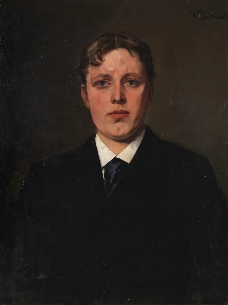 Porträtt av Nikolaus Trübner, konstnärens bror av Wilhelm Trübner