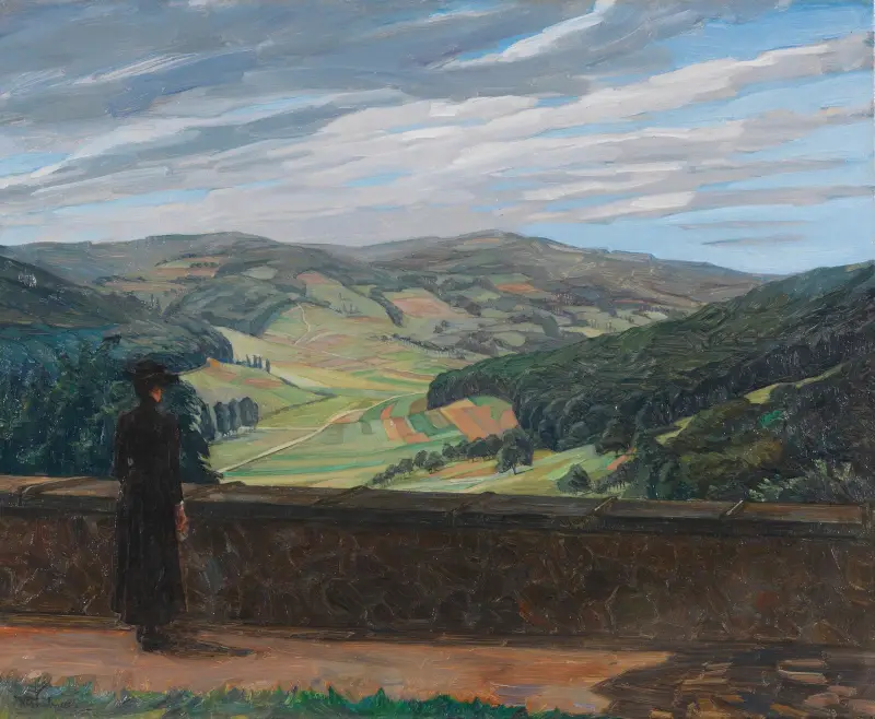 Blick in den Odenwald von Wilhelm Trübner
